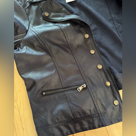 Cleo moto biker light weight navy fall jacket size XL - Picture 11 of 11